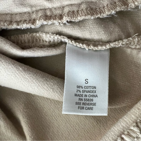 Dress Barn tan corduroy jacket button front ruffle collar hem cuffs Sz S - Picture 6 of 10